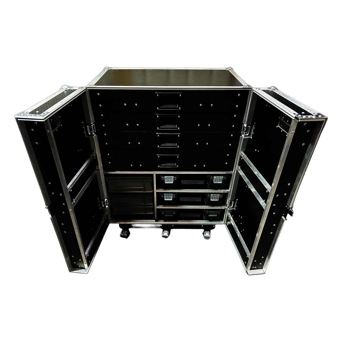 VMEP custom tool box flight case with hinged doors