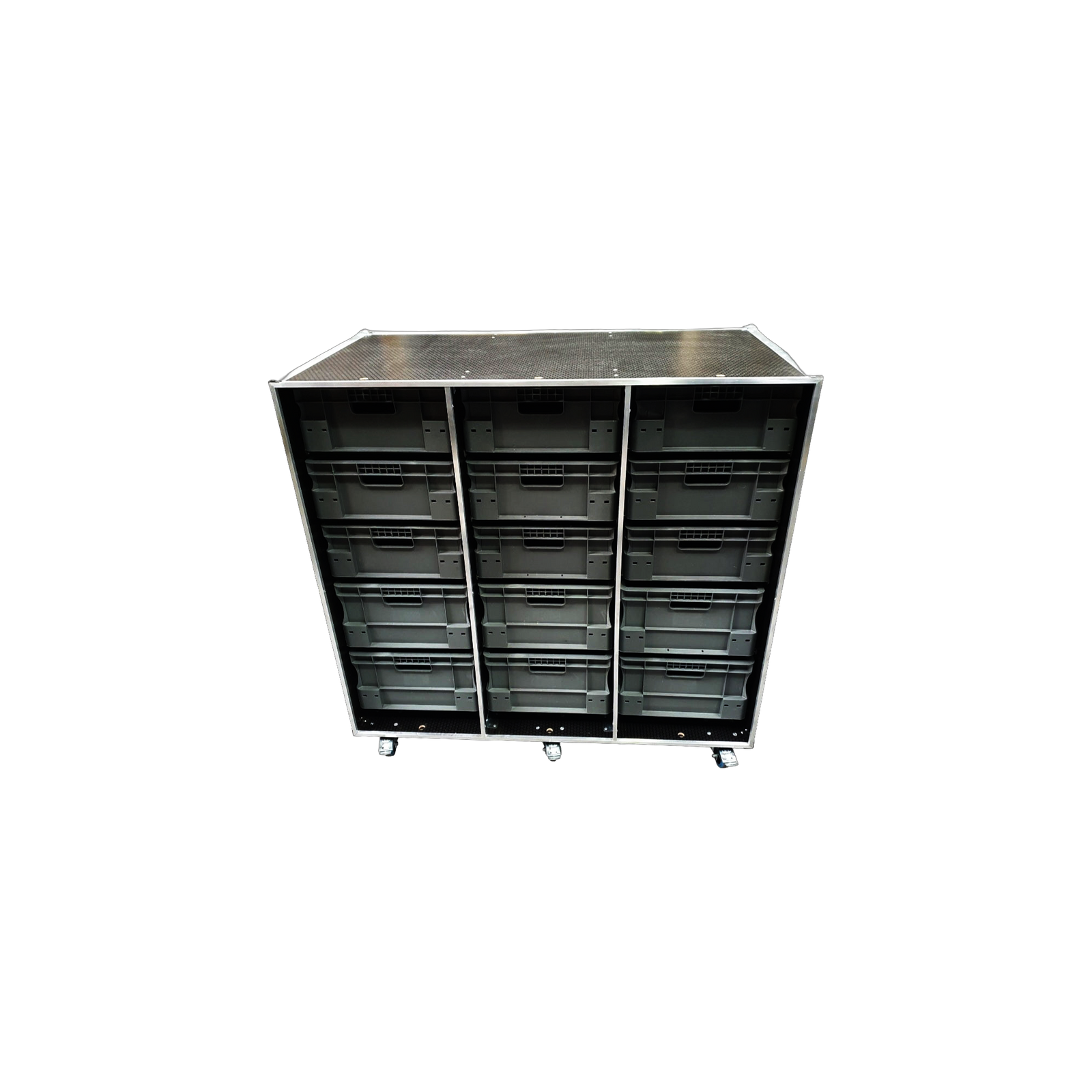 15 X Euro Container Flight Case - Open Front. VME-EC24