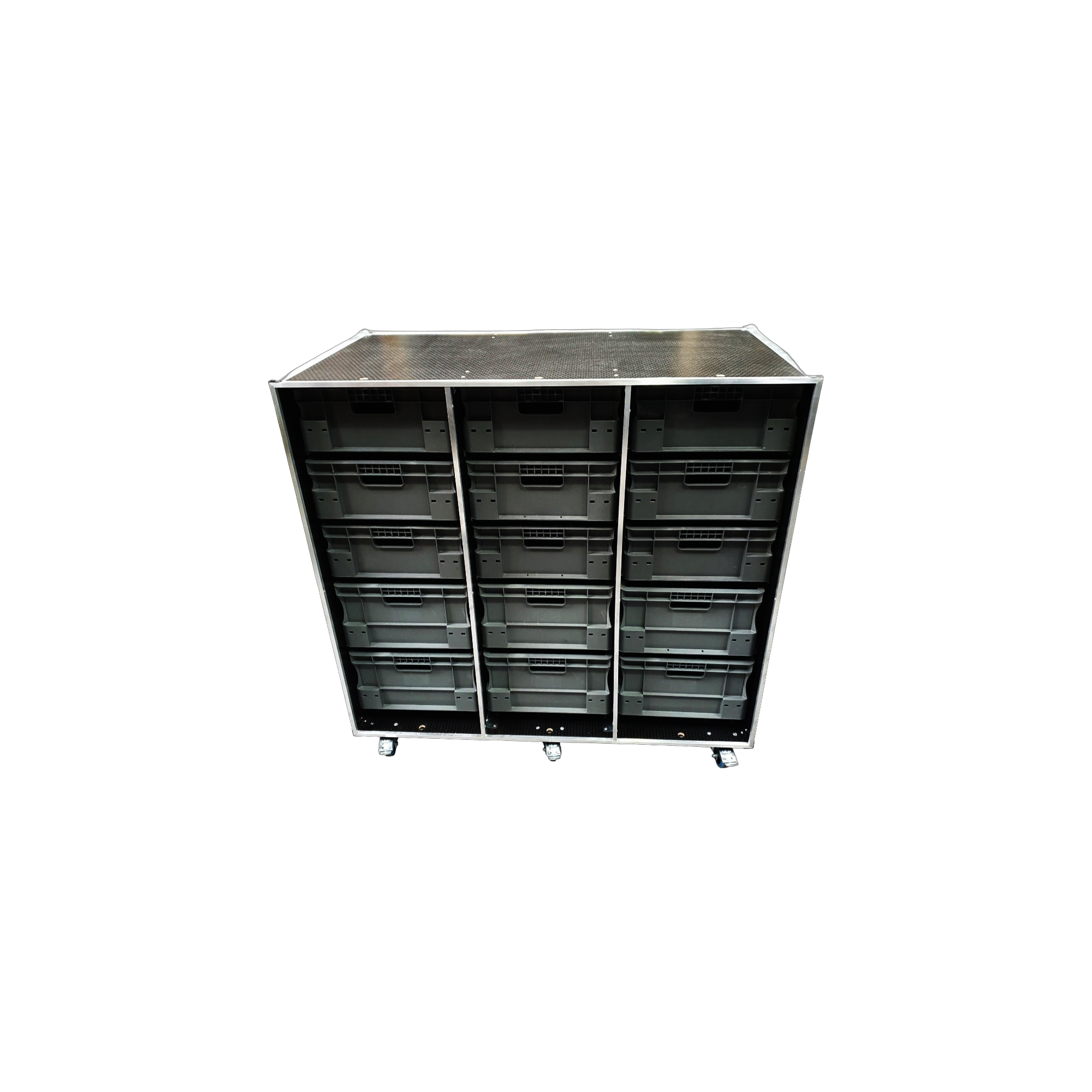 15 X Euro Container Flight Case - Open Front. VME-EC24