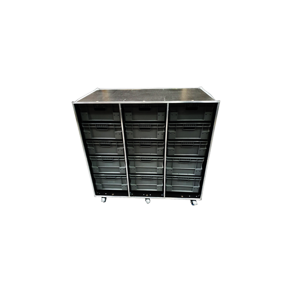 15 X Euro Container Flight Case - Open Front. VME-EC24