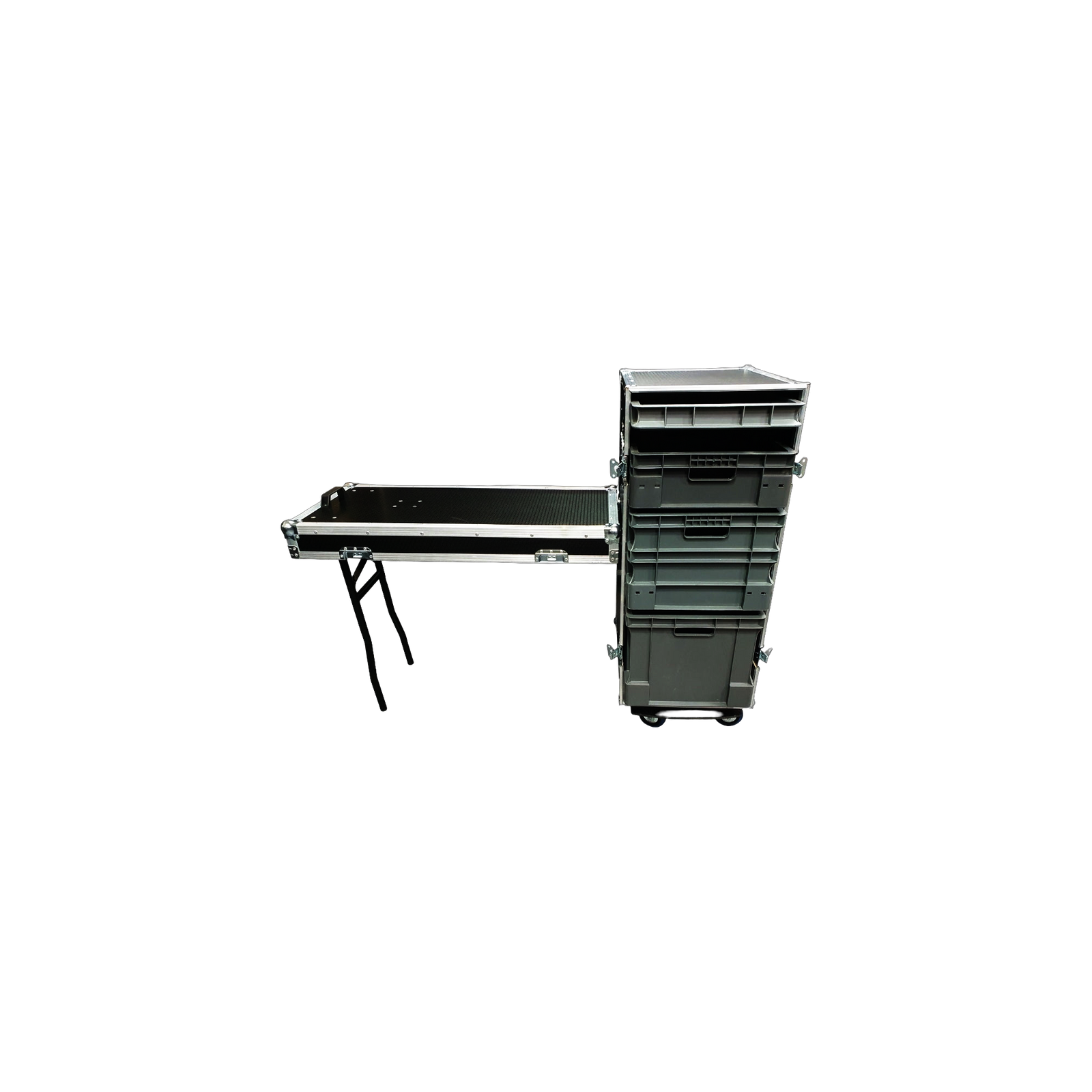 4 x Euro Container Flight Case With Side Table - VME-EC26.