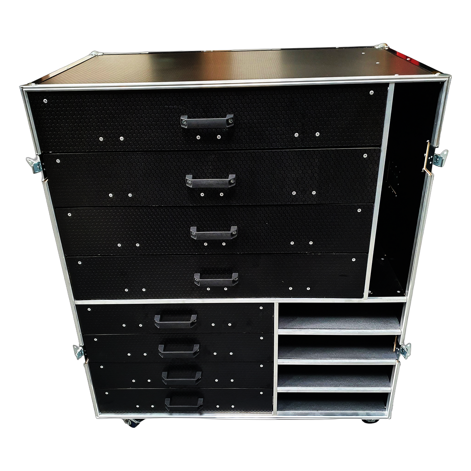 8 Draw Flight Case With Additional Storage Shelves VME-Draw1