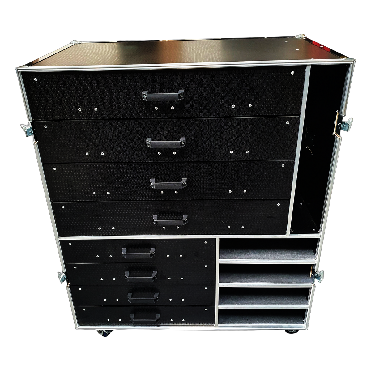 8 Draw Flight Case With Additional Storage Shelves VME-Draw1