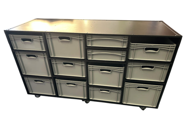 Four Column Euro Container Flight Case VME-EC50, front