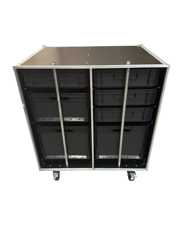 Euro Container Flight Case VME-EC55, front with containers