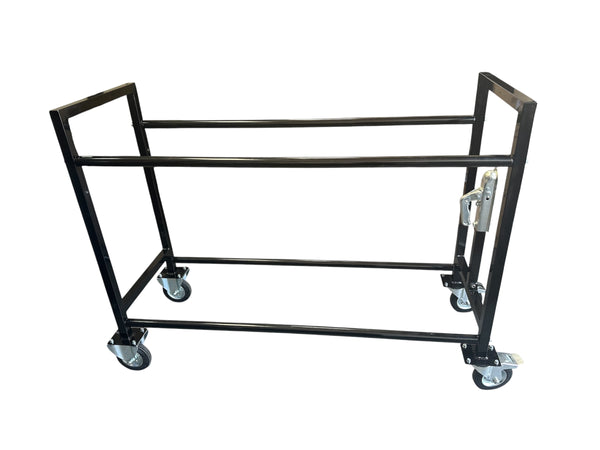 Tyre rack with tow bar, side view