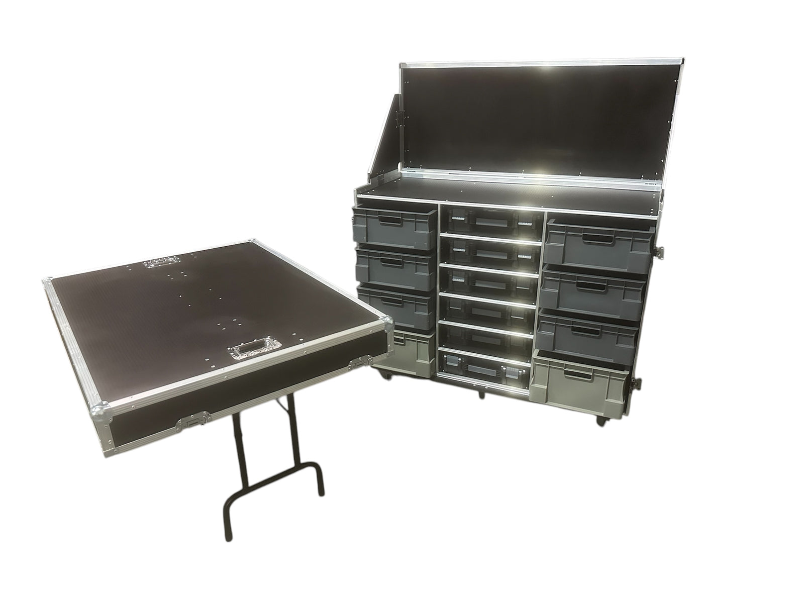 Stanley Fat Max & Euro Container Flight Case With Stand Alone Table - VME-SFM1