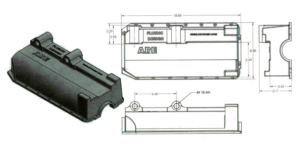 ARE Formula Ford 1600 Dry Sump Pan With Van Diemen Mounts view 3