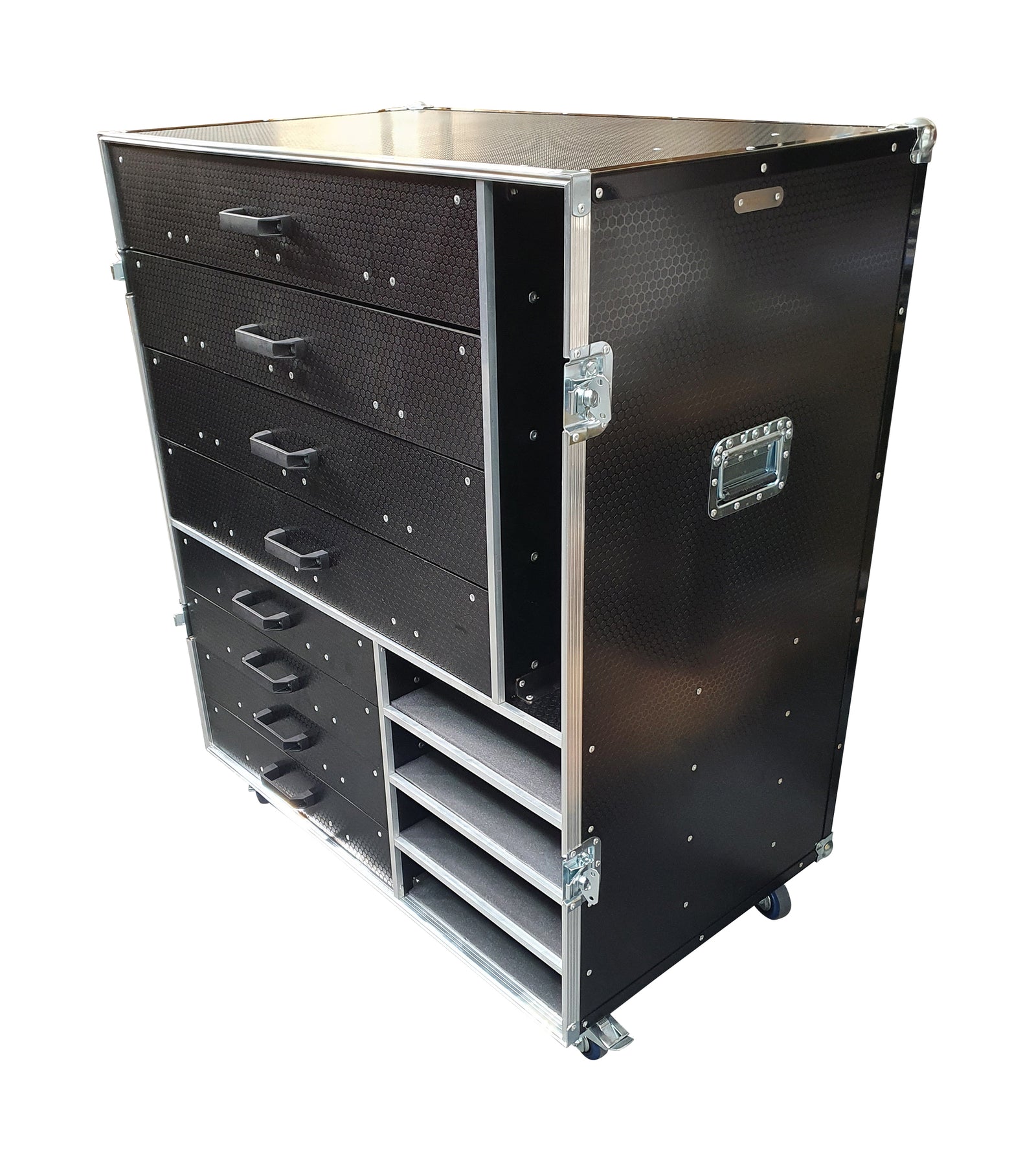8 Draw Flight Case With Additional Storage Shelves VME-Draw1 view 2