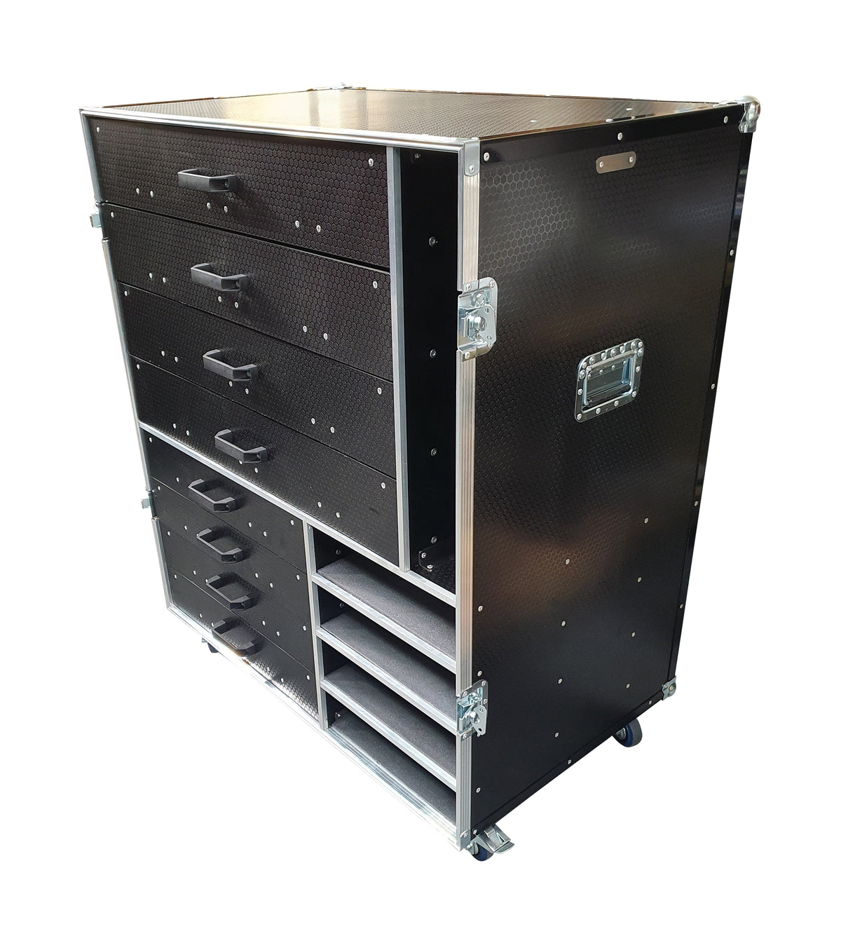 8 Draw Flight Case With Additional Storage Shelves VME-Draw1 view 2