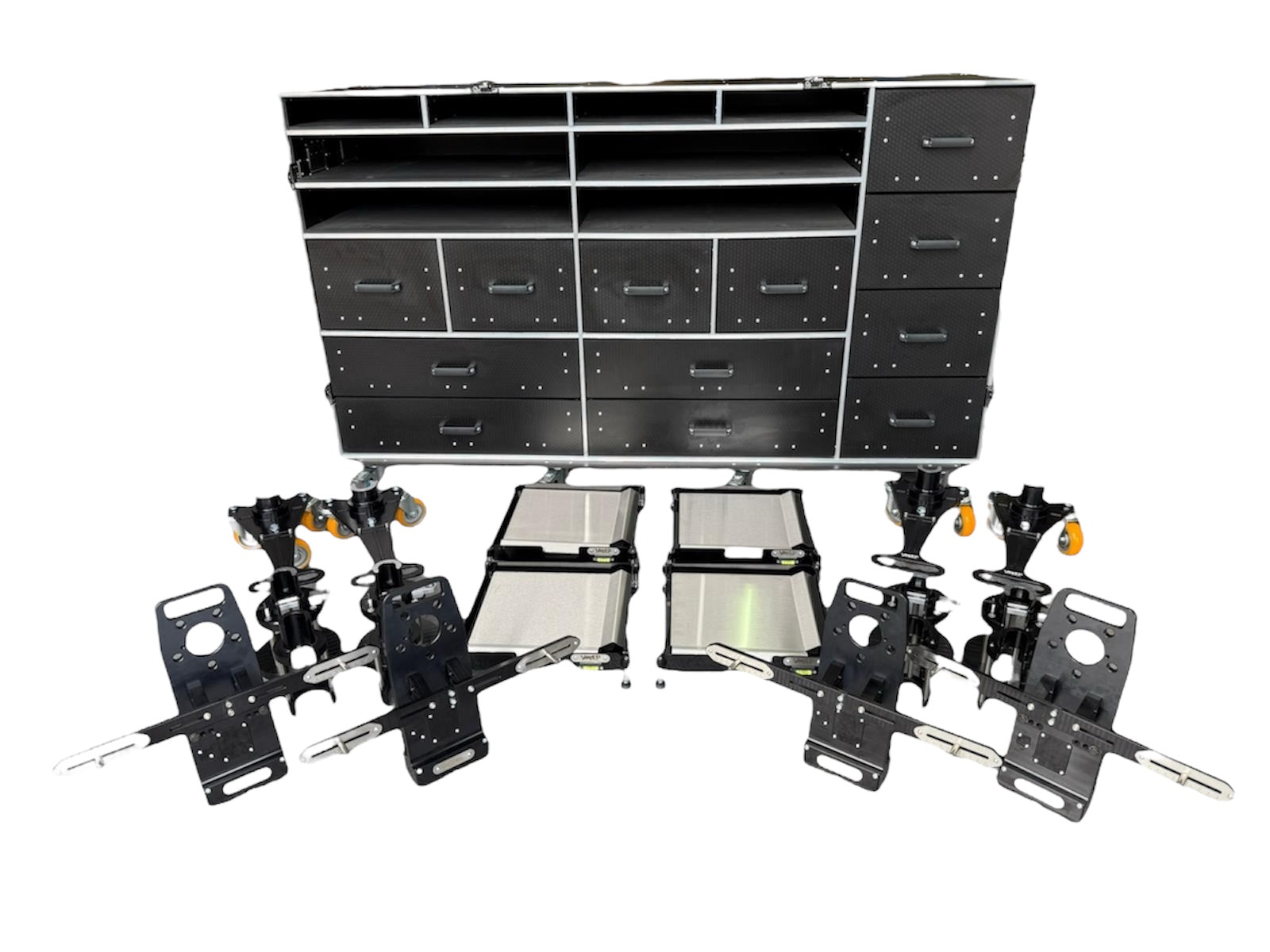 Race Car Set Up Kit - Air Jack Stand, Skates, Pad Leveller & Hub Stand Kit