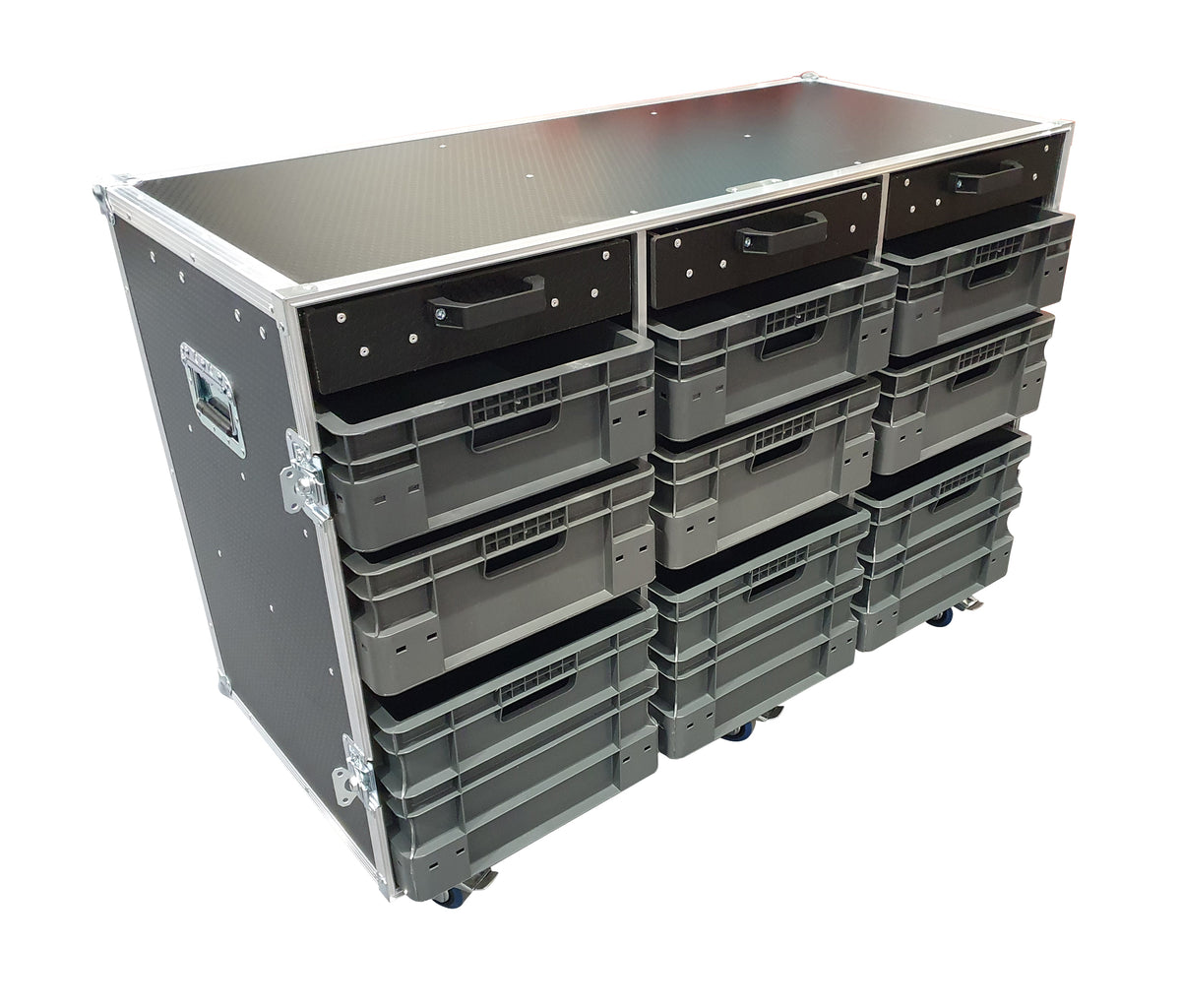 9 Box Euro Container Case With 3 X Draws - VME-EC1 view 2