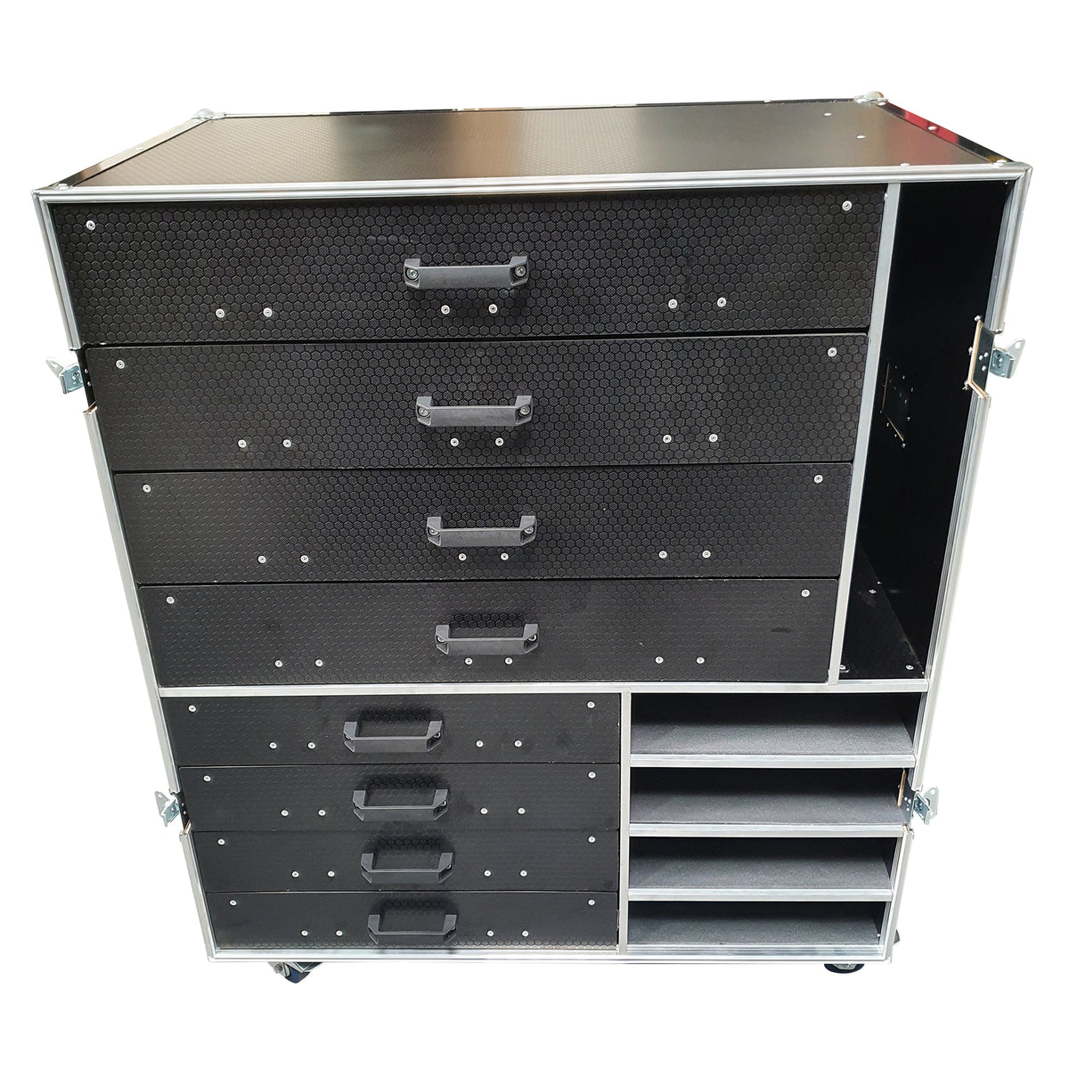 8 Draw Flight Case With Additional Storage Shelves VME-Draw1