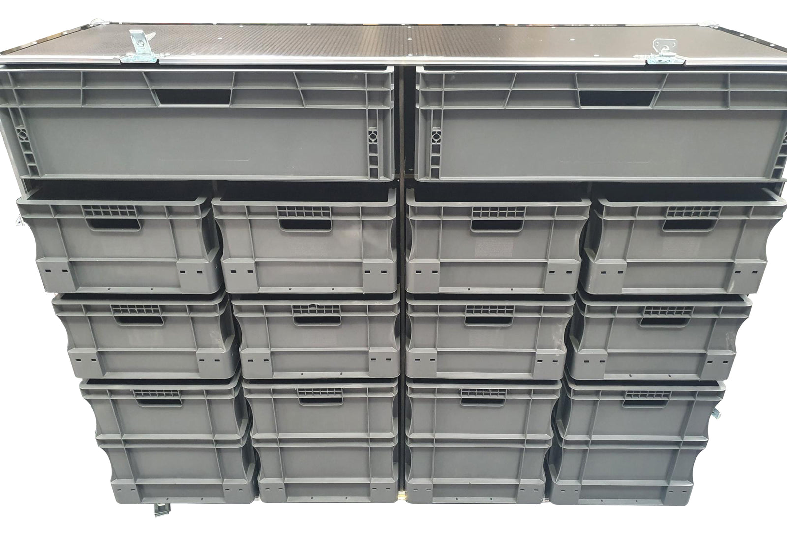 Roll Cabinet Flight Case With 14 Removable Boxes VME-EC18