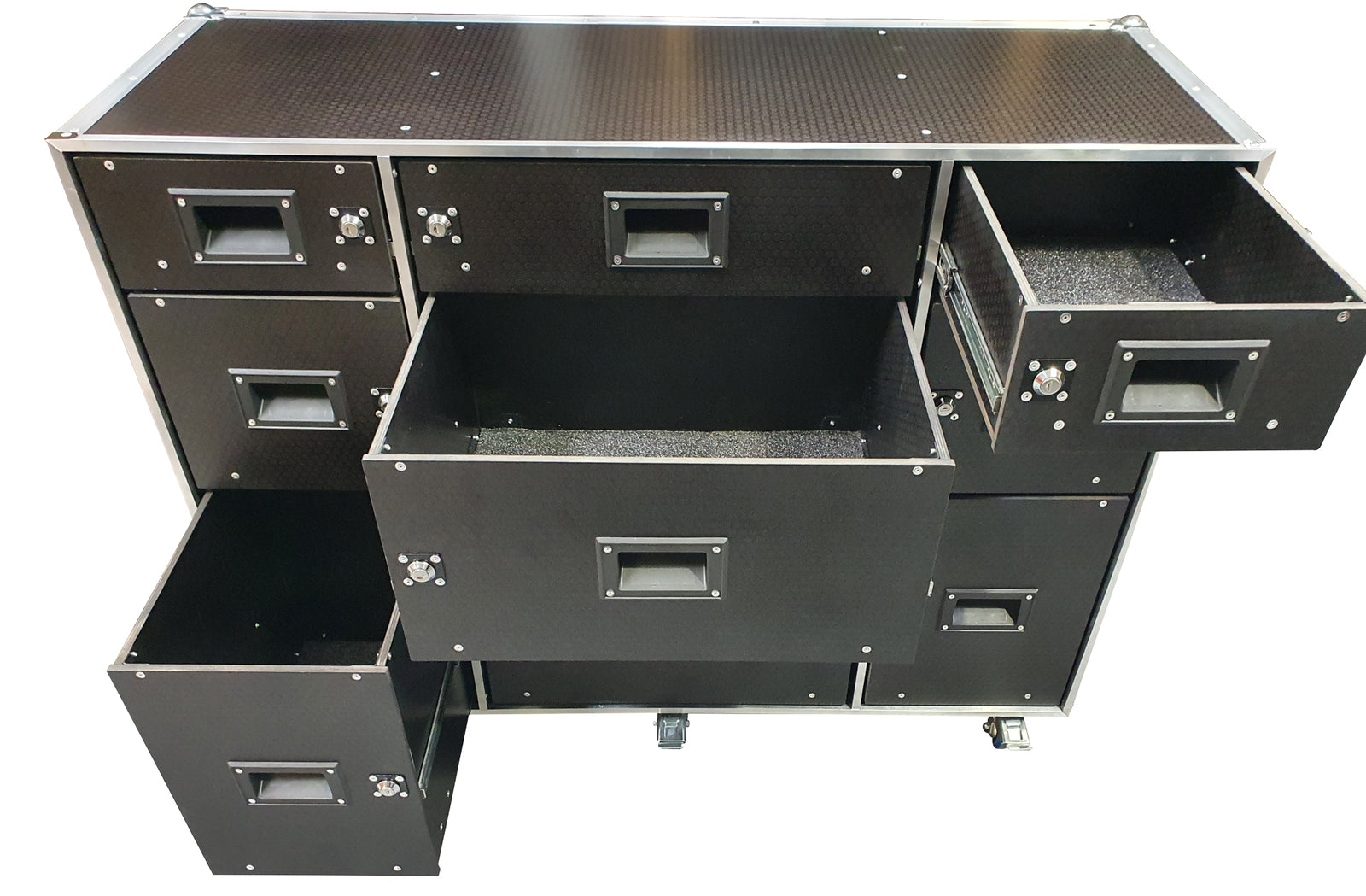 Open Front Roll Cabinet With Lockable Draws VME-Draw3 view 2