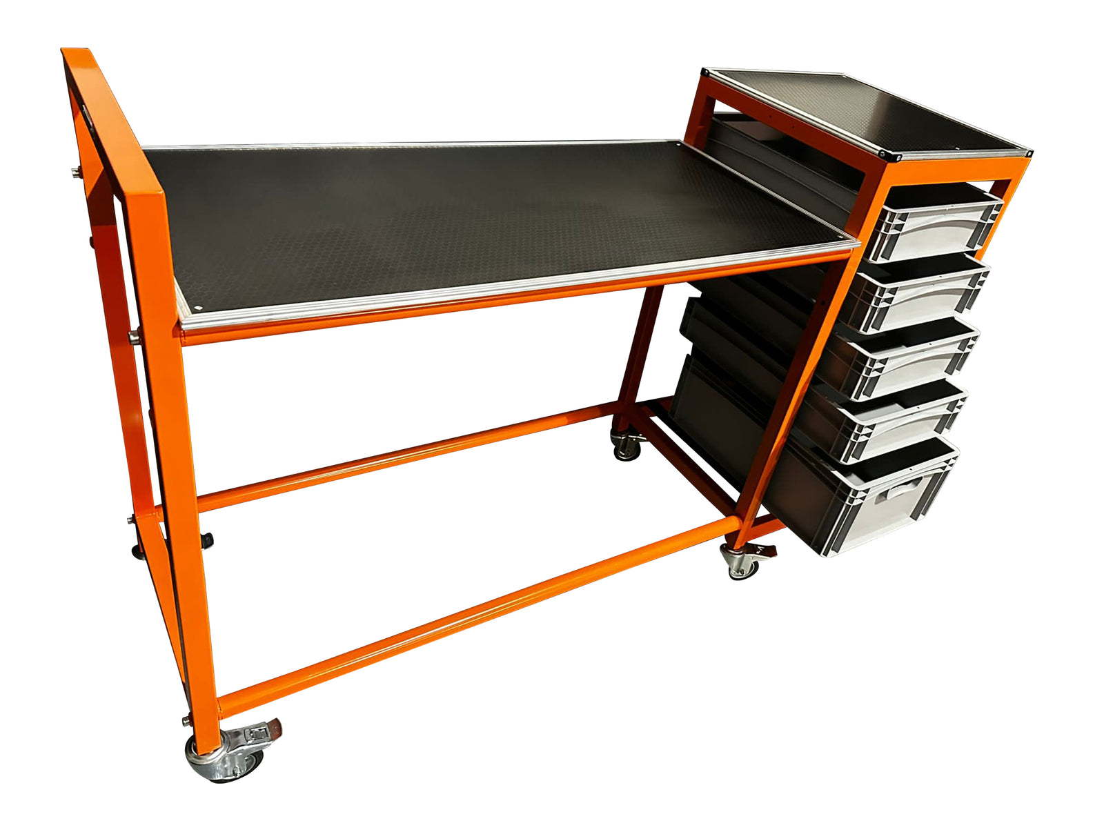 Tyre Rack With Removable Storage Boxes & Work Surface. view 2