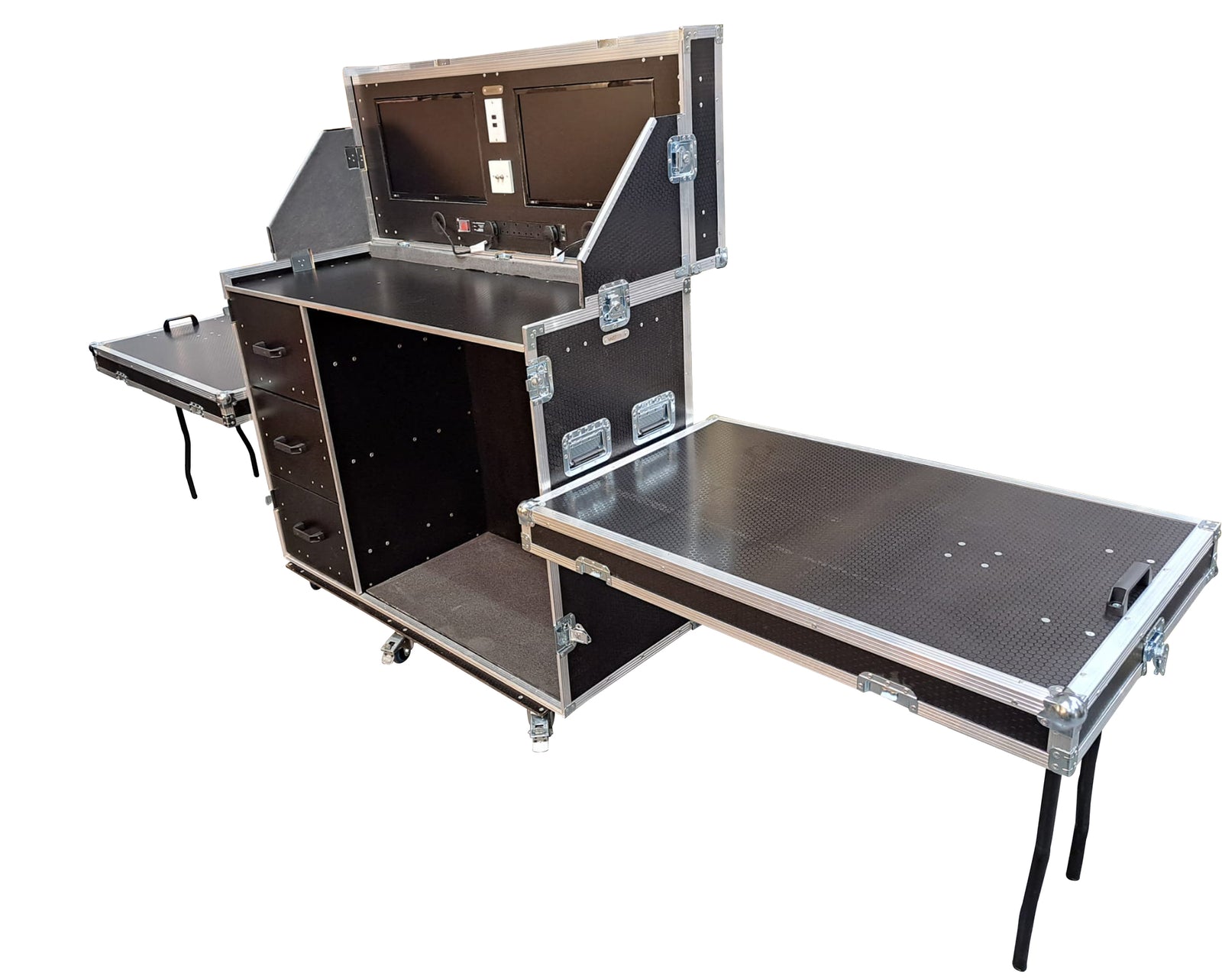 Data Station Flight Case With 2 X 24" LG Smart TV Screens - VME-Data12
