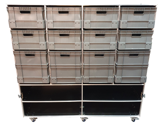 12 X Euro Container Case With 4 Shelves & Removable Front Cover - VME-EC27 view 3