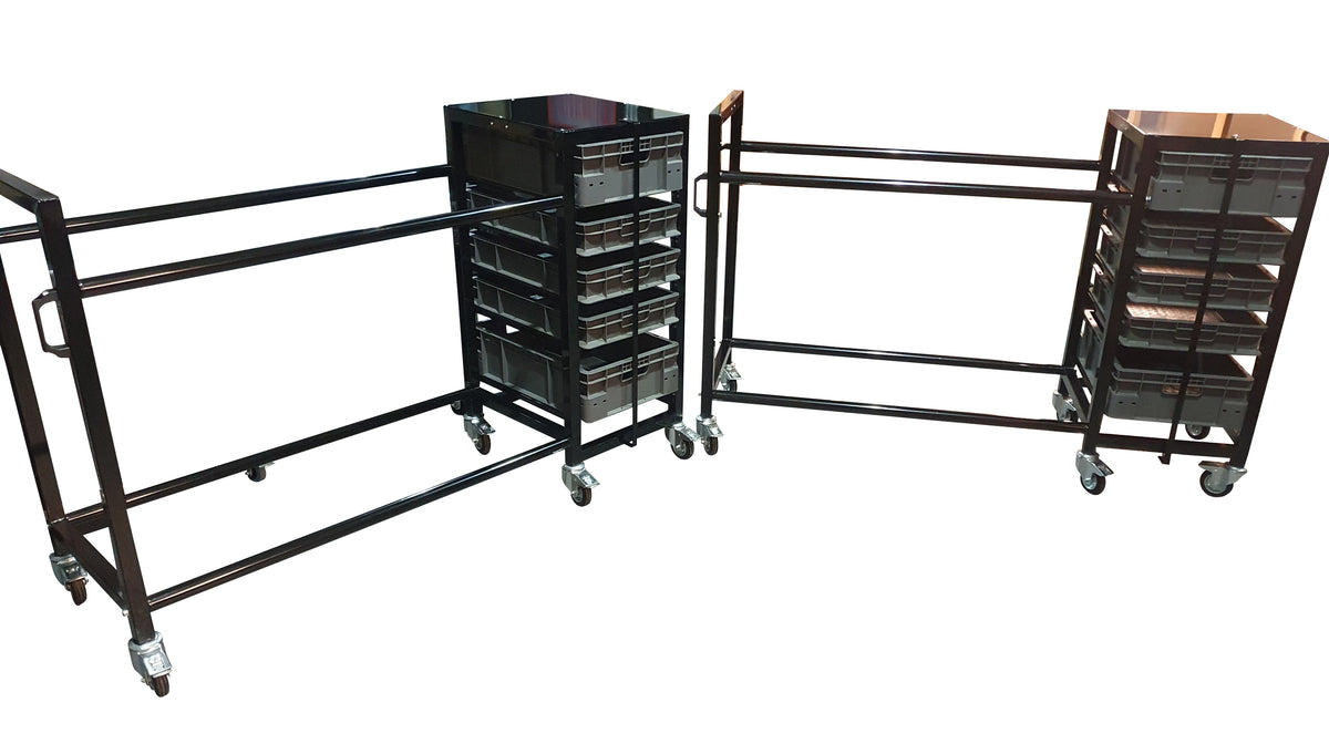 2 x Tyre Rack With Removable Storage Boxes - 1200mms