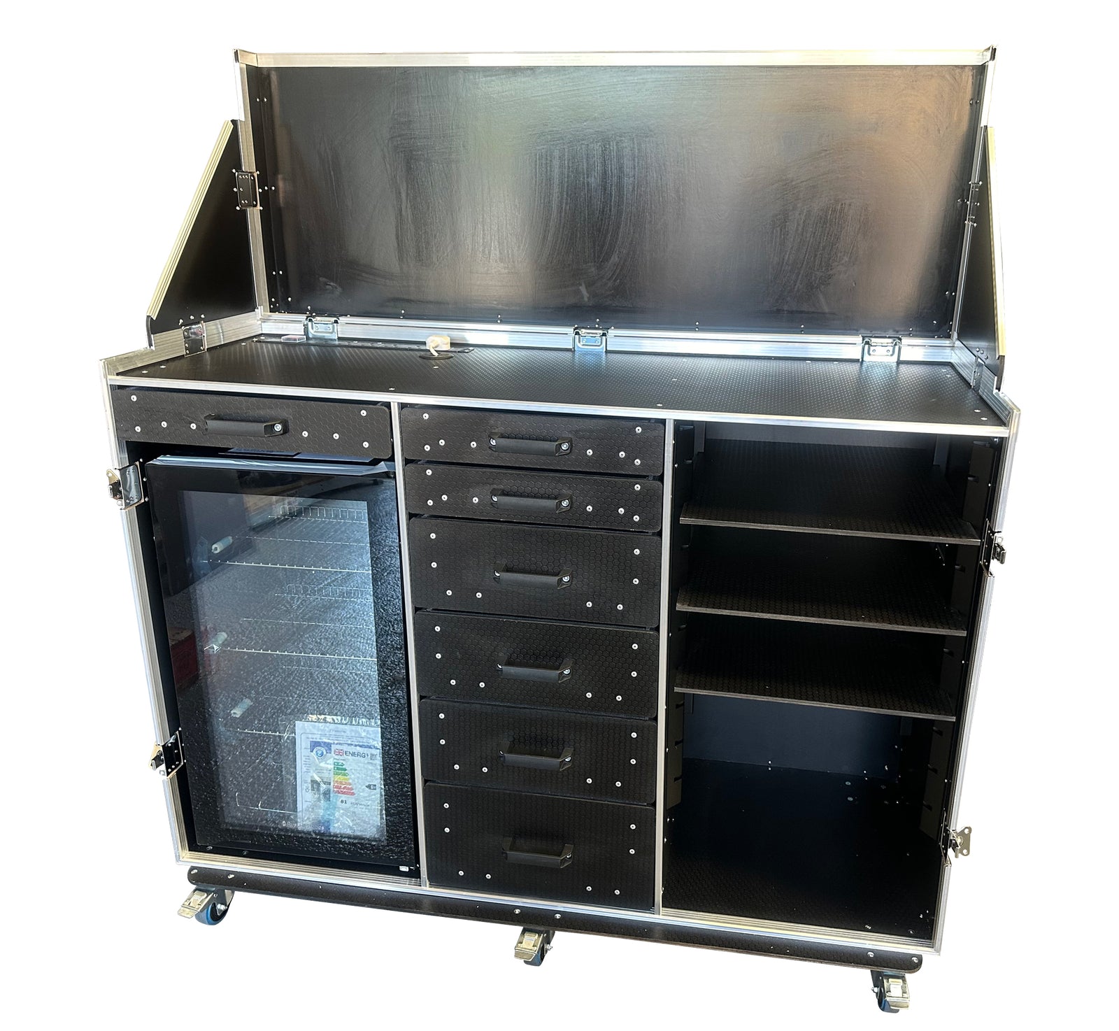 Hospitality Flight Case With Fridge, Draws & Table - VME-HC23 view 2