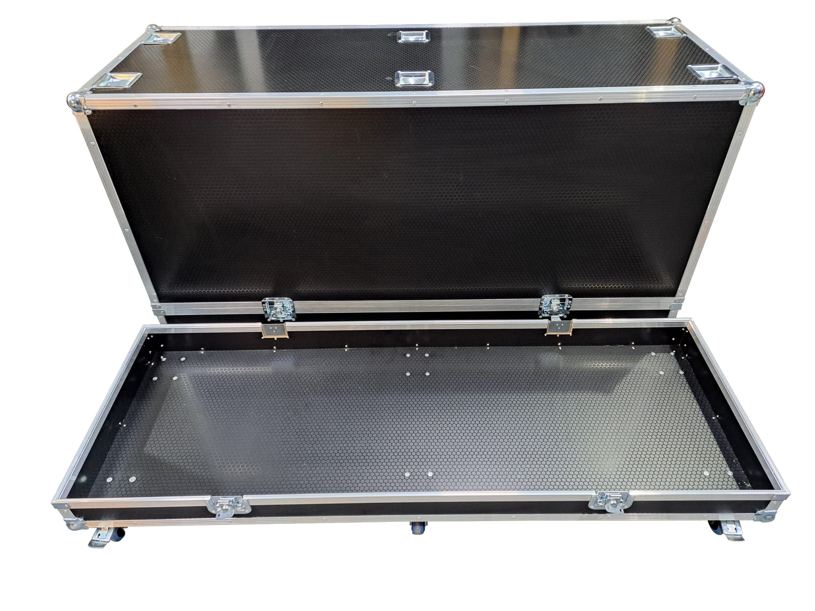 Carbon Fibre Effect Plastic Panelling Stackable Upside Down Flight Case - VME-S2