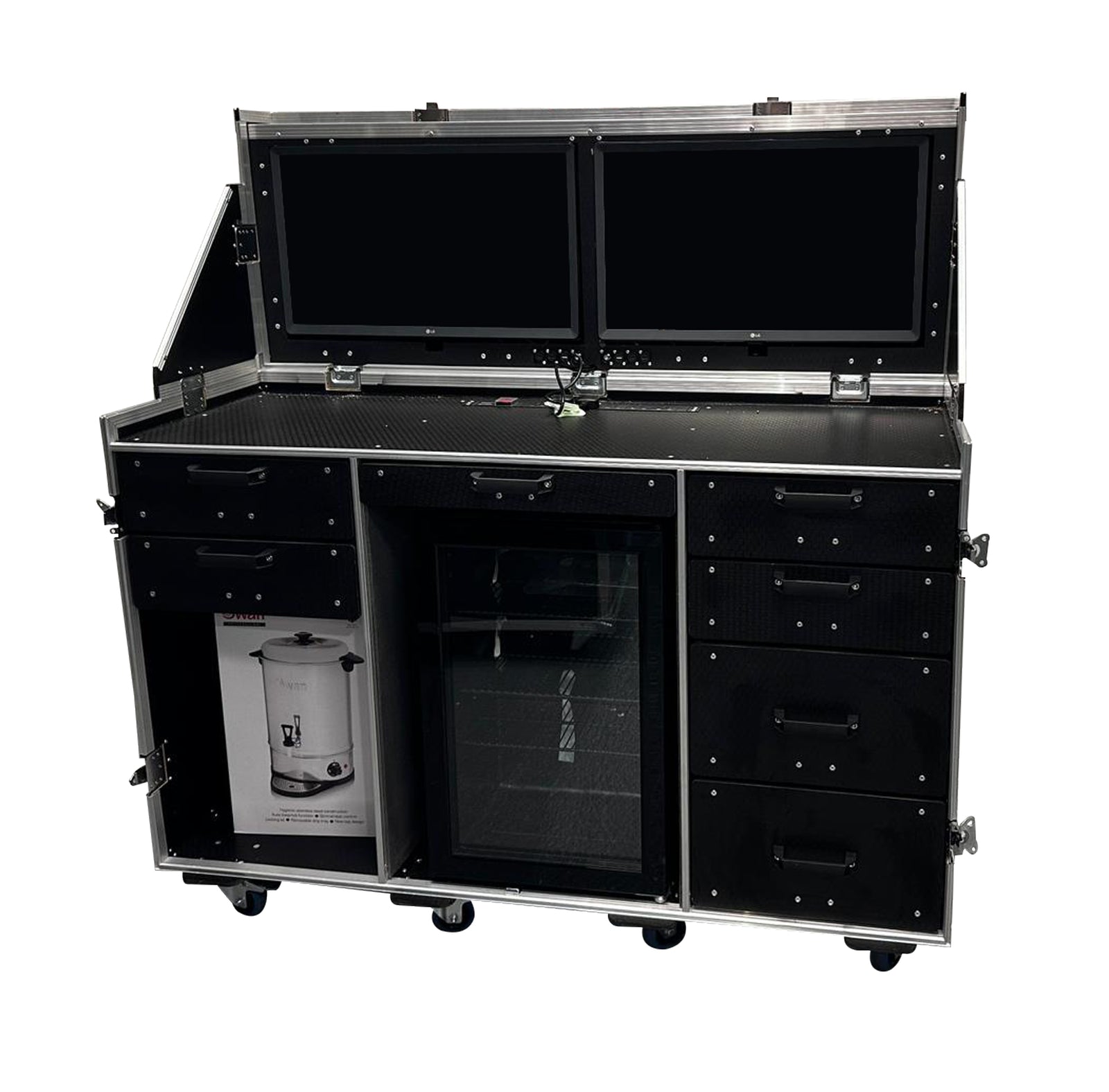 Data Station Flight Case With Fridge & Water Boiler - VME-Data24 view 2
