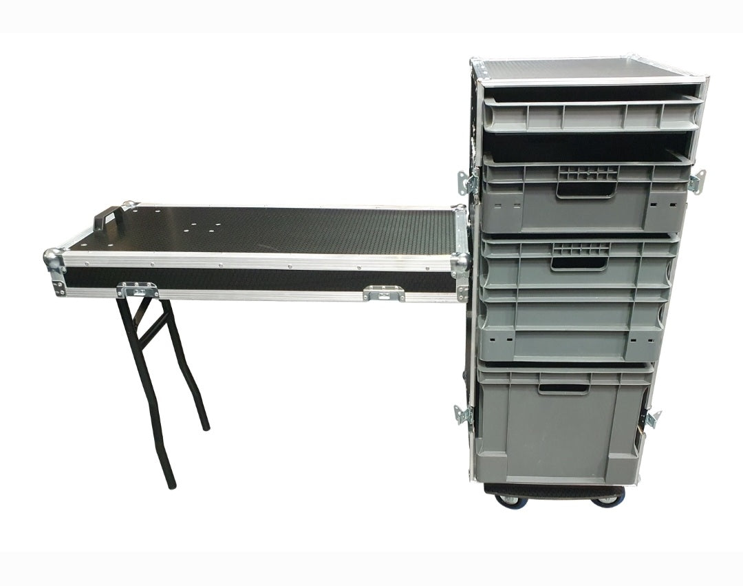 4 x Euro Container Flight Case With Side Table - VME-EC26.