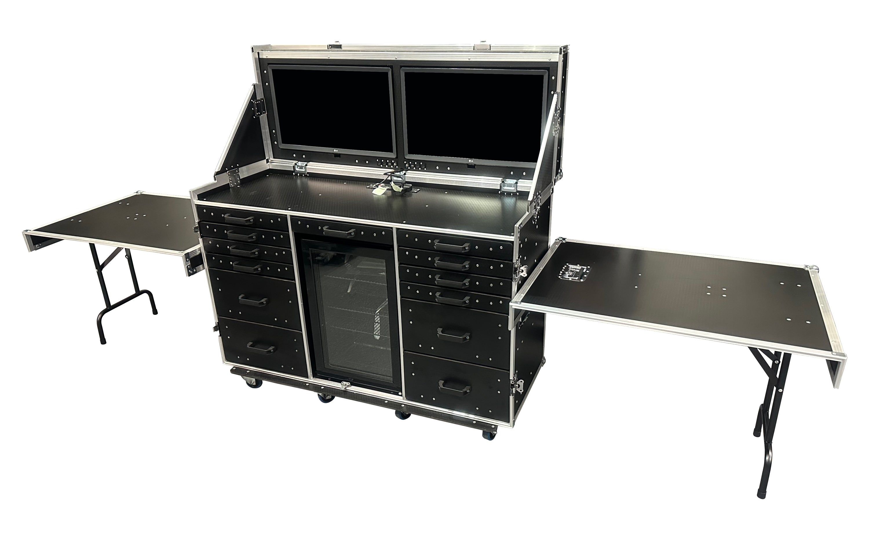 2 X 28" Smart TV & Glass Front Fridge Flight Case - VME-Data23 view 4