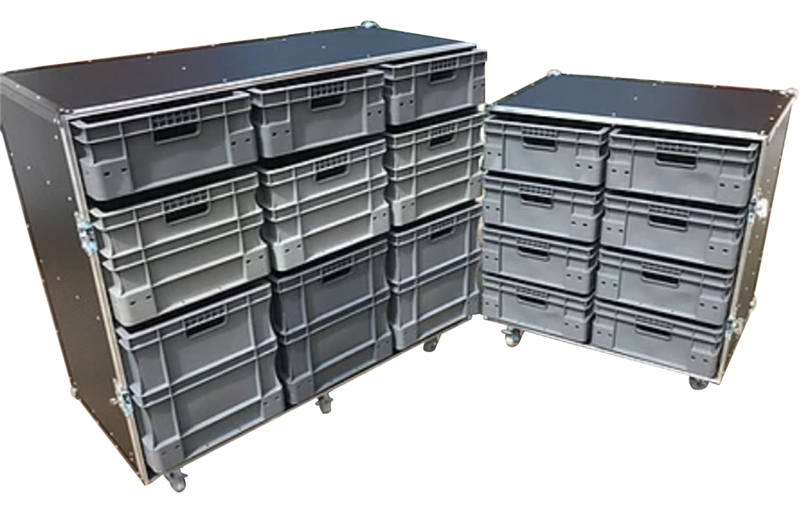 Pit Kit - 1x large ,1 x small (with single piece removable covers) & tyre rack