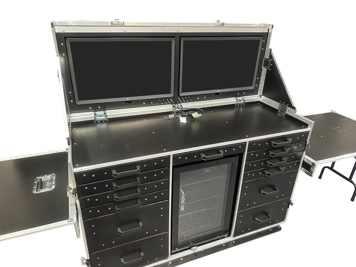 2 X 28" Smart TV & Glass Front Fridge Flight Case - VME-Data23 view 3