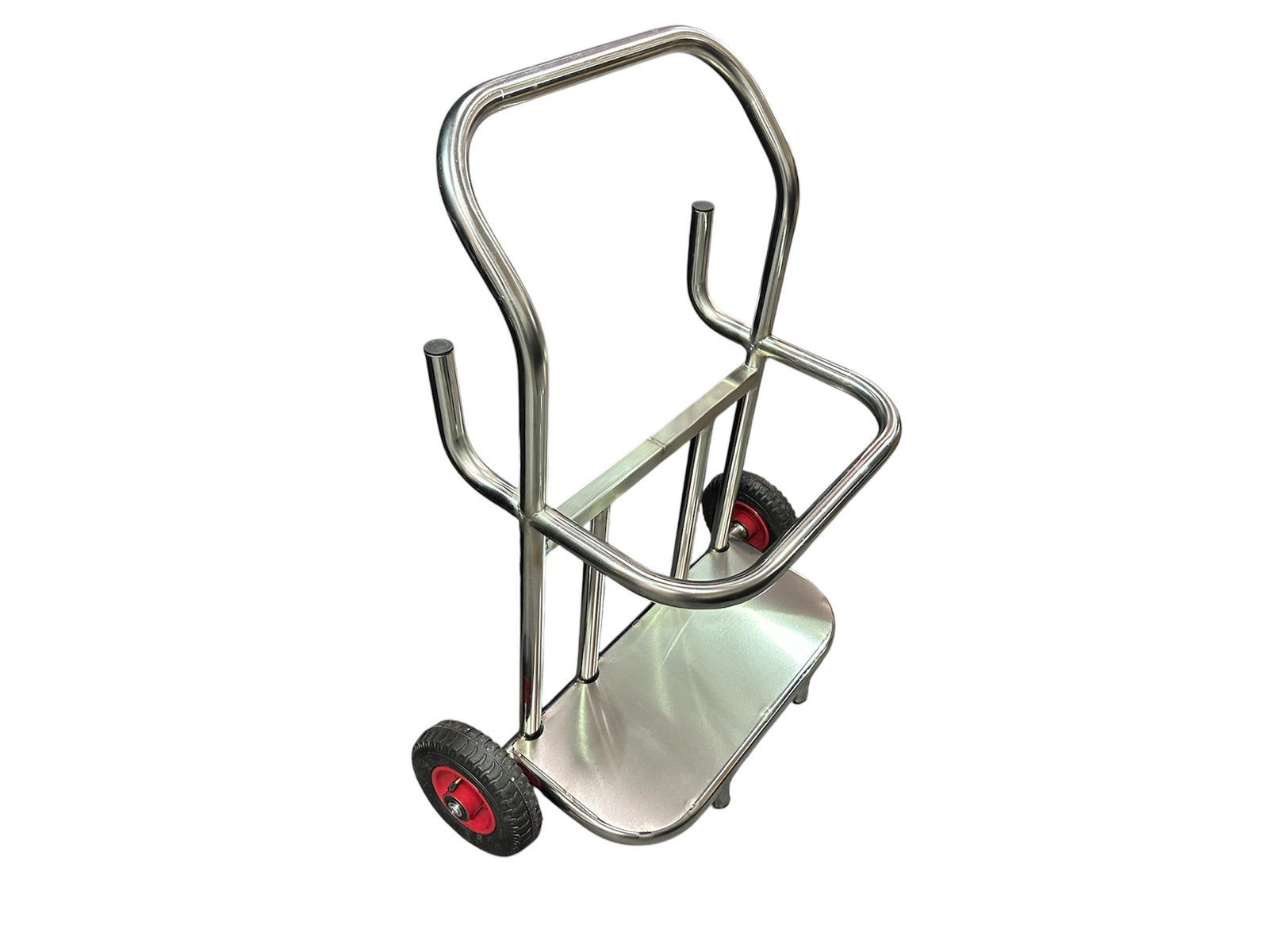 Double Air Jack Bottle Trolley - Stainless Steel
