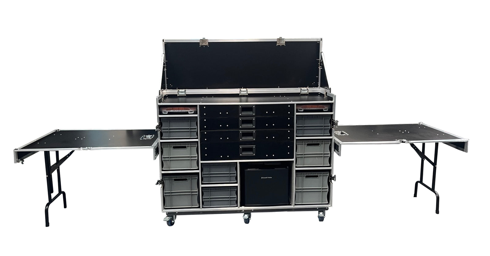 Flight Case Tool Box With Euro Containers & Mini Fridge - VME-TB11