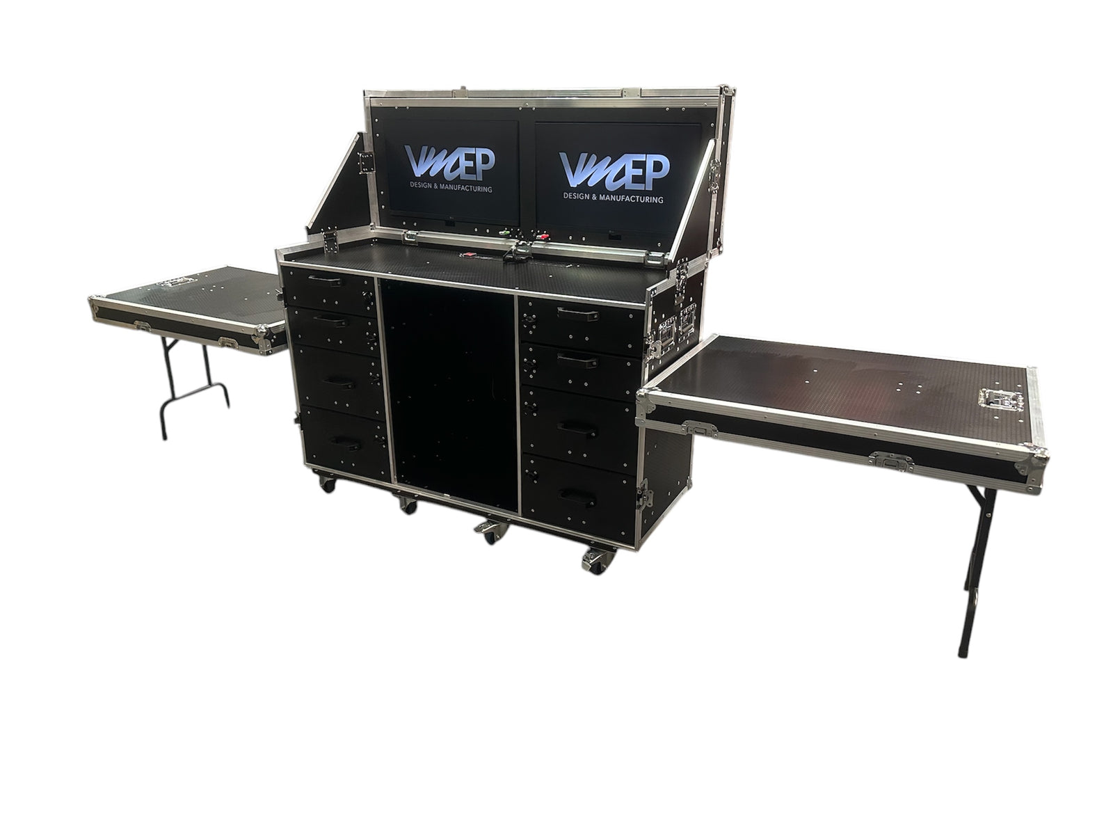 VMEP Data Station Flight Case With 2 X 28" Smart TV's - VME-Data13