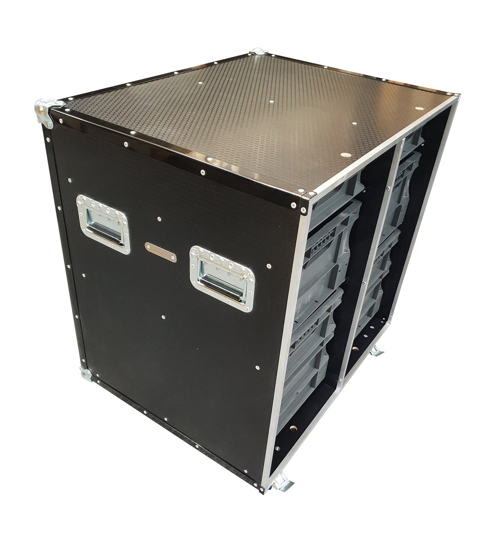 Small Open Front Flight Case Roll Cabinet - VME-EC7 view 2