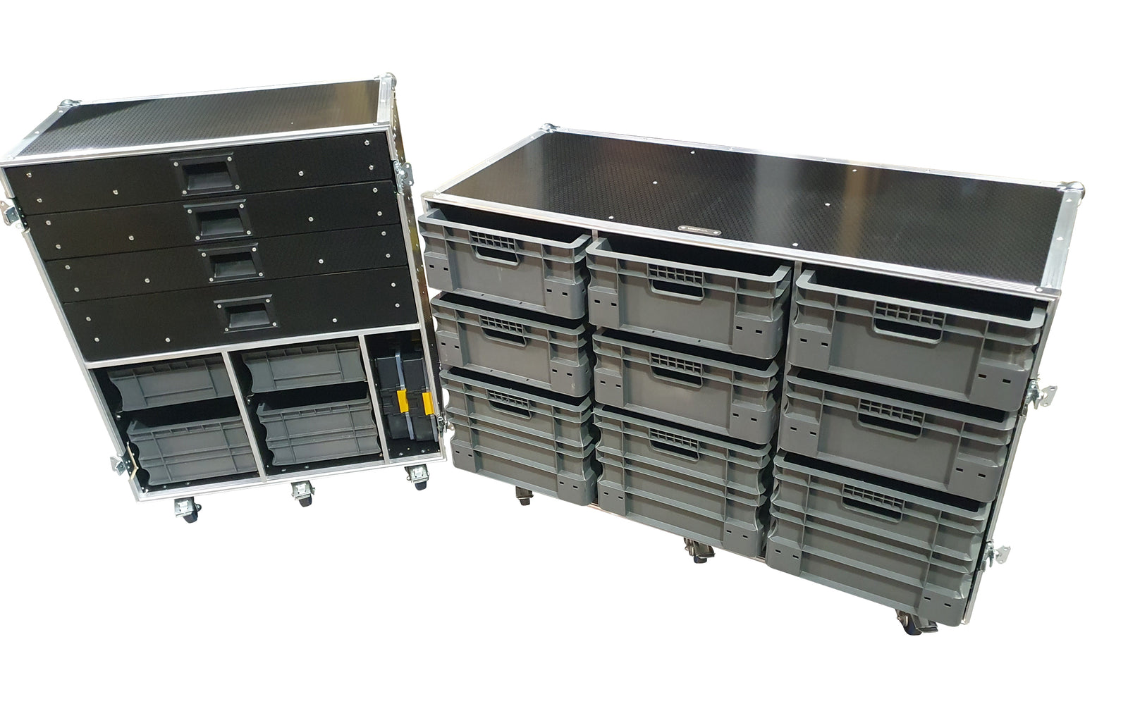 Motorsport Pit Kit- Tool Box, 9 Box Euro Container Case & Tyre Rack Kit VME-Kit5 view 2
