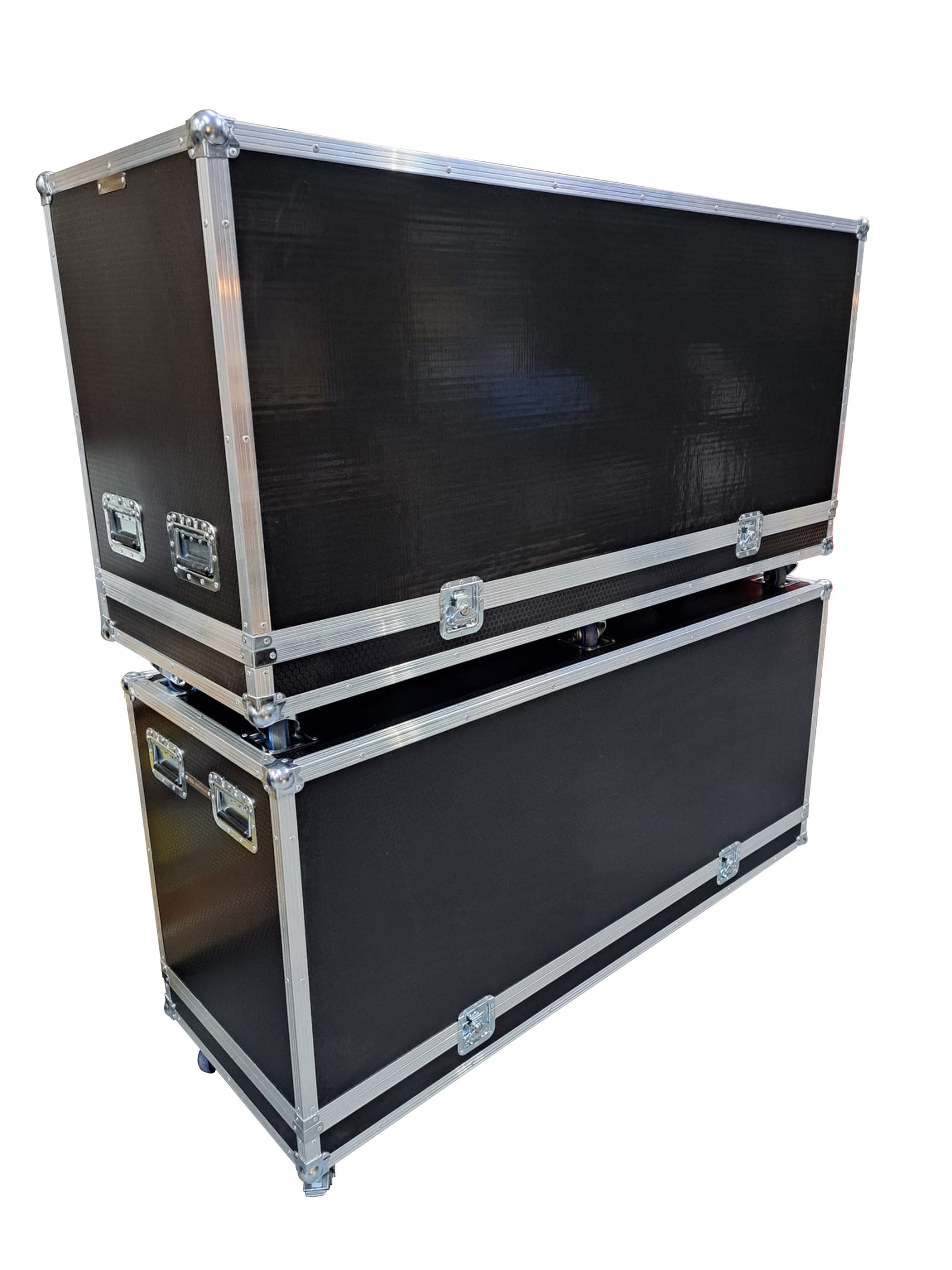 Carbon Fibre Effect Plastic Panelling Stackable Upside Down Flight Case - VME-S2 view 2