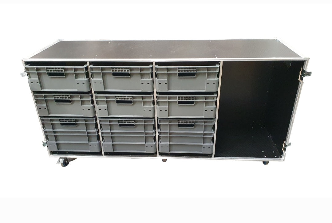 9 X Euro Container Flight Case With Storage Compartment - VME-EC30 view 2