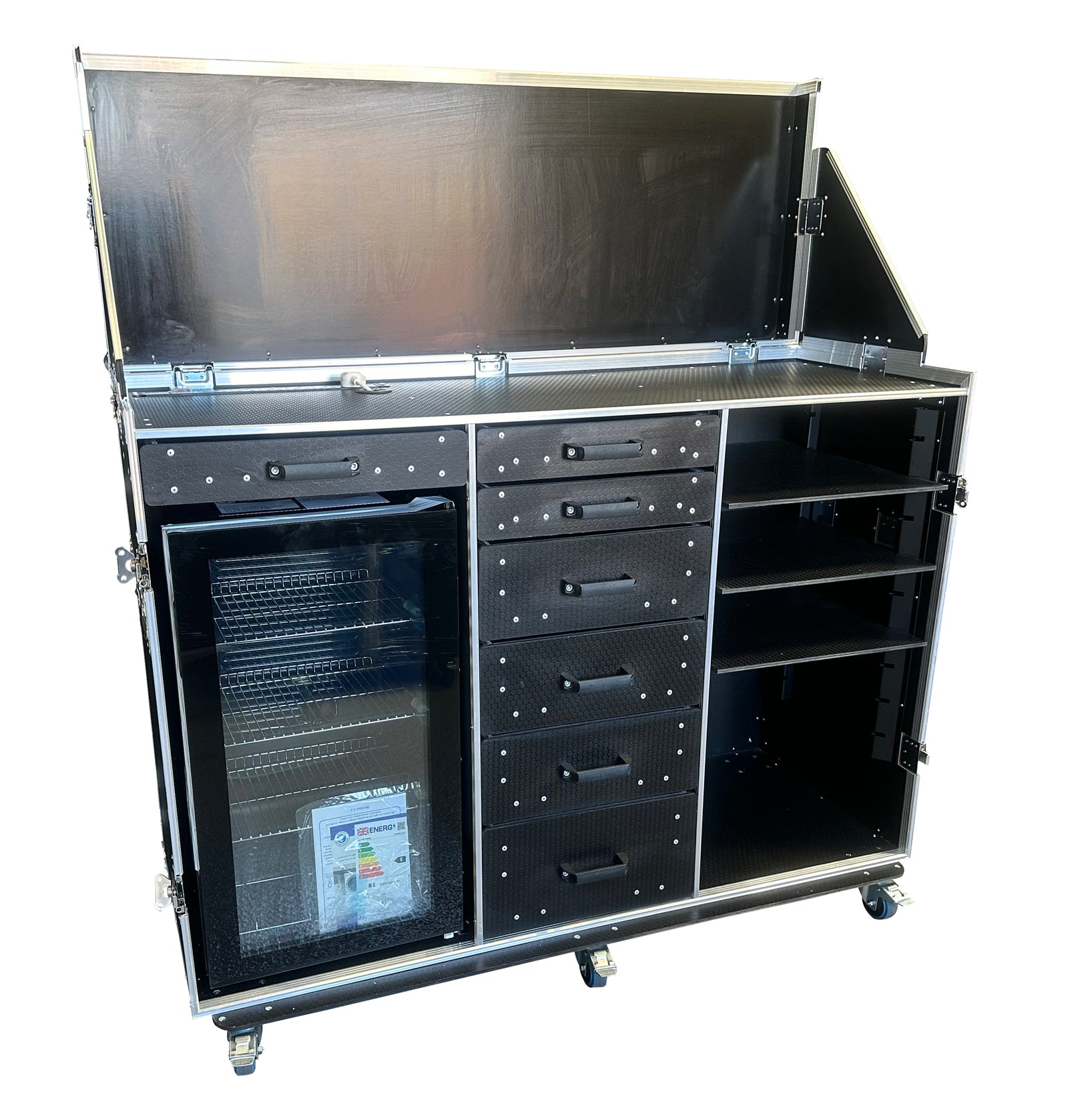 Hospitality Flight Case With Fridge, Draws & Table - VME-HC23