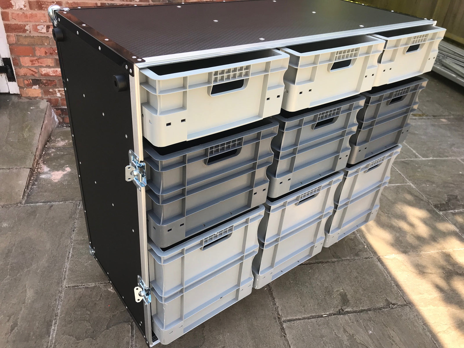 Roll Cabinet With Storage Boxes x 2 (with single piece covers)