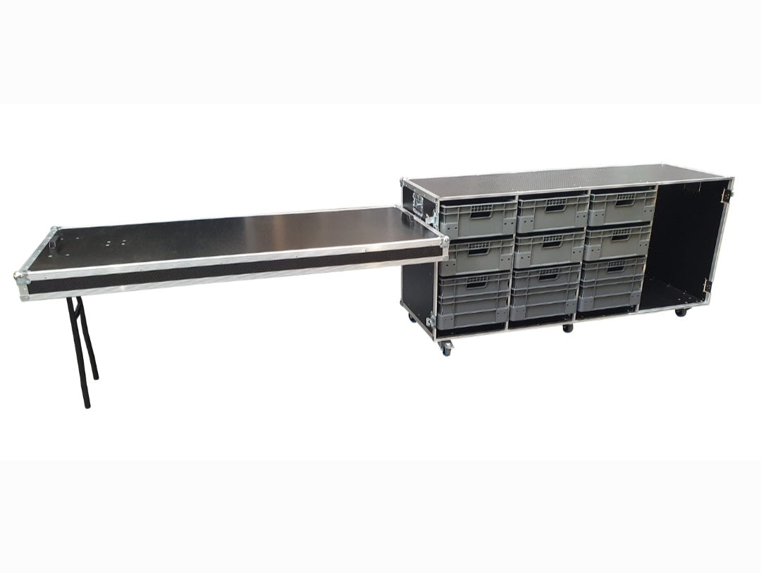 9 X Euro Container Flight Case With Storage Compartment - VME-EC30