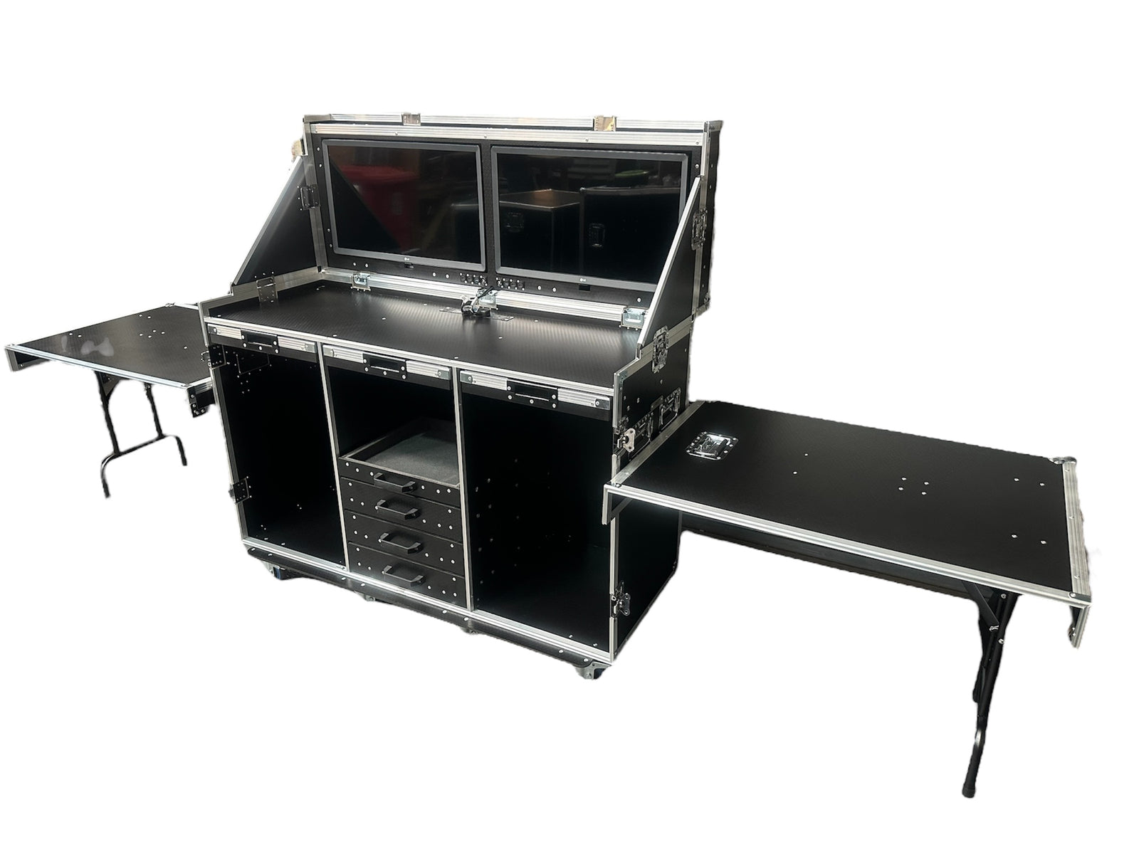Data Station Flight Case With 2 x 28" Smart TV Screens & Side Tables VME-Data26 view 2