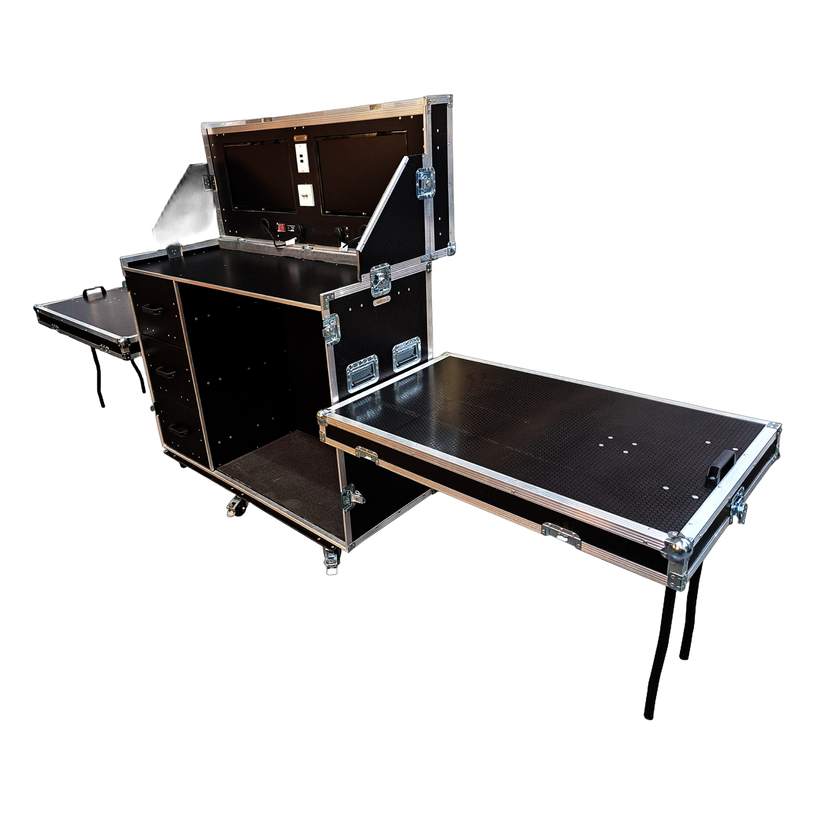 Data Station Flight Case With 2 X 24" LG Smart TV Screens - VME-Data12