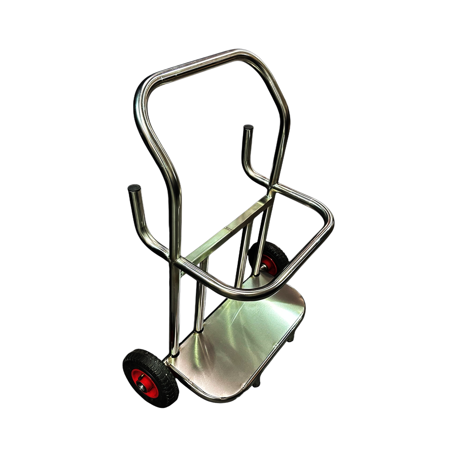 Double Air Jack Bottle Trolley - Stainless Steel
