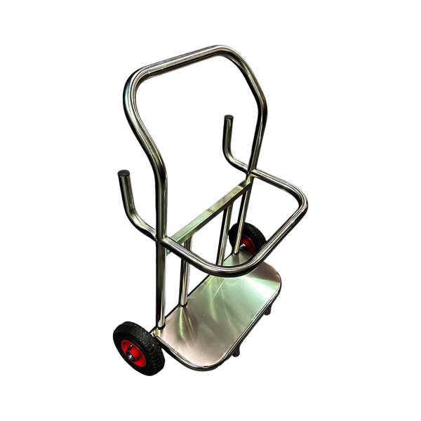 Double Air Jack Bottle Trolley - Stainless Steel