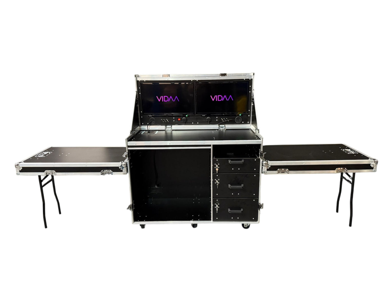 Data Station Flight Case With 24" Screens - VME-Data2