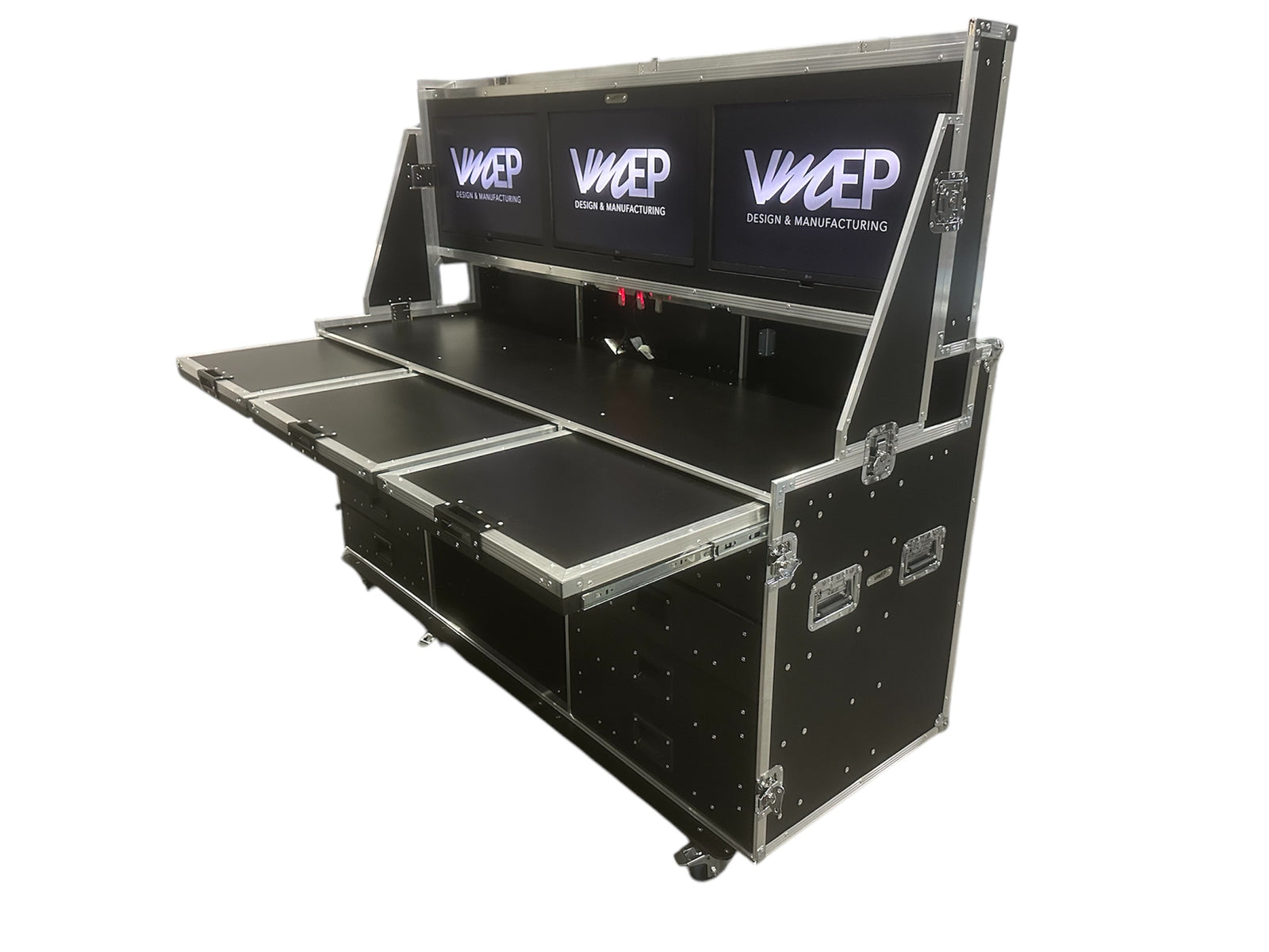 Data Station Flight Case With 3 X LG Smart TV Screens - VME-Data11