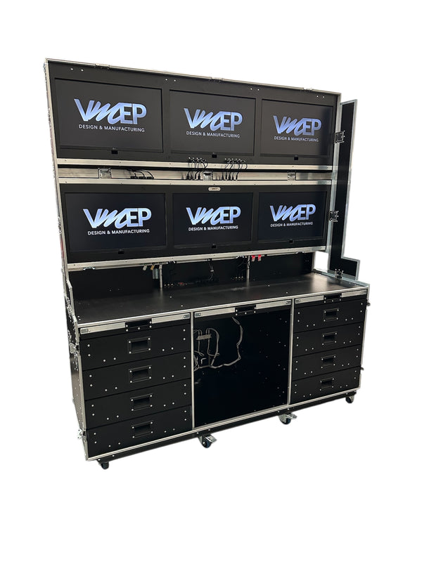 Data Station Flight Case With 6 X LG Smart TV Screens