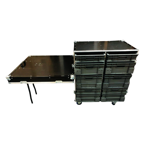 Flight Case Roll Cabinet 8 Box With Side Table VME-EC20