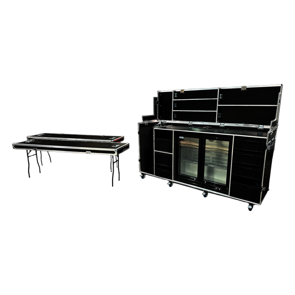 Hospitality Flight Case With Dual Glass Front Fridge & Water Cooler - VME-HC22
