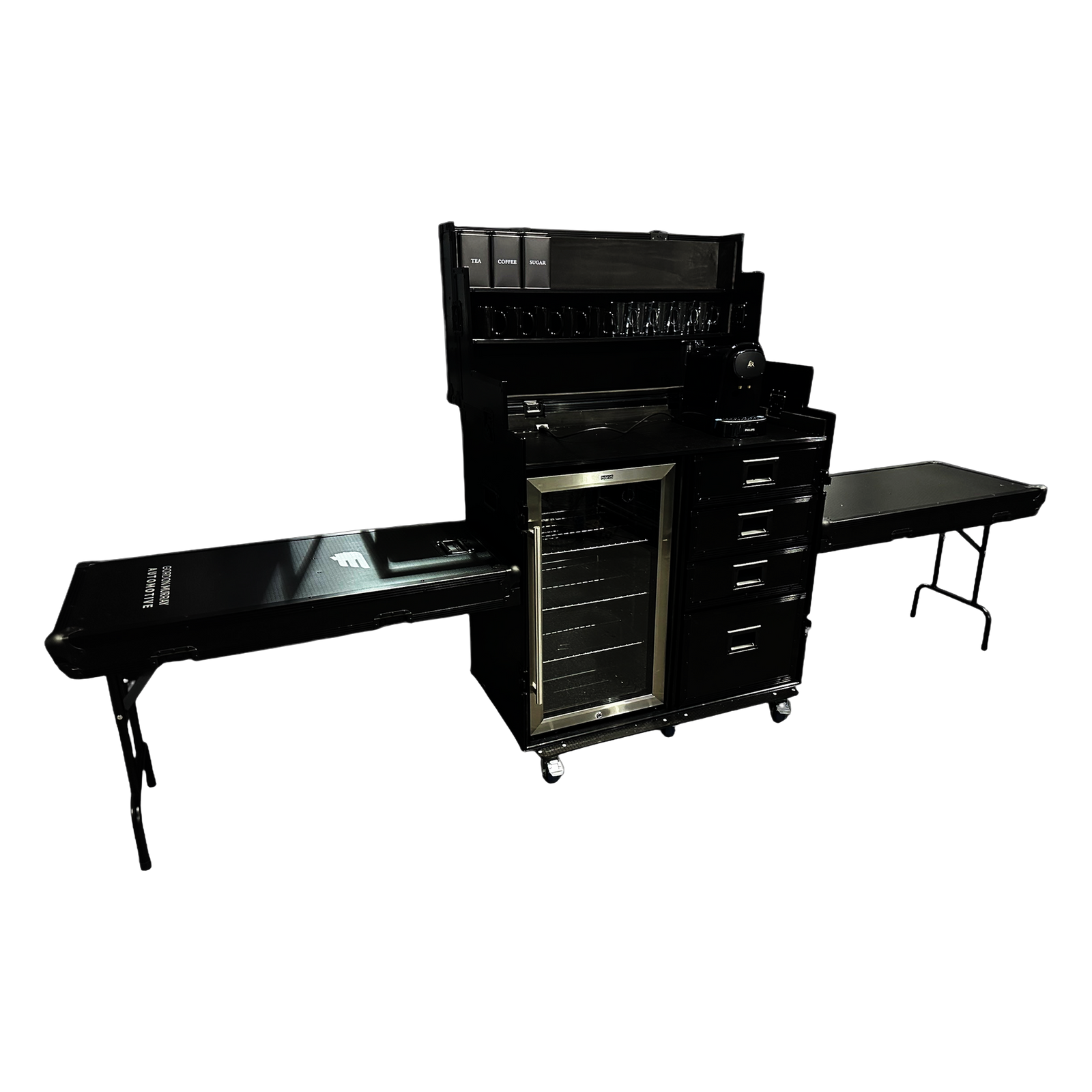 Hospitality Flight Case With Glass Front Fridge, Cups & Coffee Machine VME-HC1B